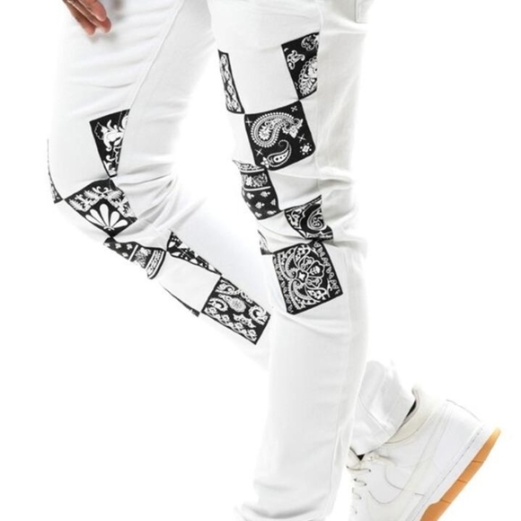 Bandana Patch Twill Stretch Pants - Picture 2 of 3